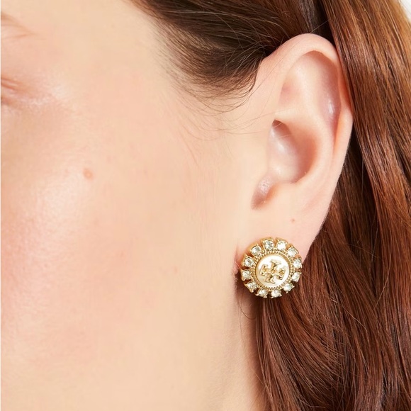 NWT Tory Burch MOONDANCE CRYSTAL STUD EARRINGS - Picture 3 of 12